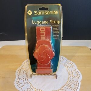 Samsonite Coral Red Luggage Strap with Decorative Buckle NEW